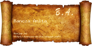 Bancza Anita névjegykártya